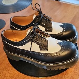 Dr. Martens Black and White Brogue Shoes